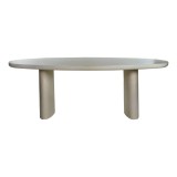 DINING TABLE LIME PLASTER GREY OVAL 220